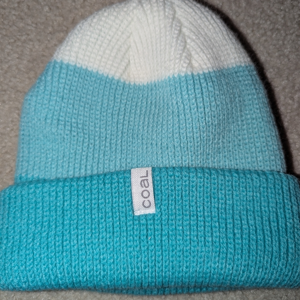 Coal Blue and White Beanie Brand New no tags, ONLY ONE SOLD ONLINE
